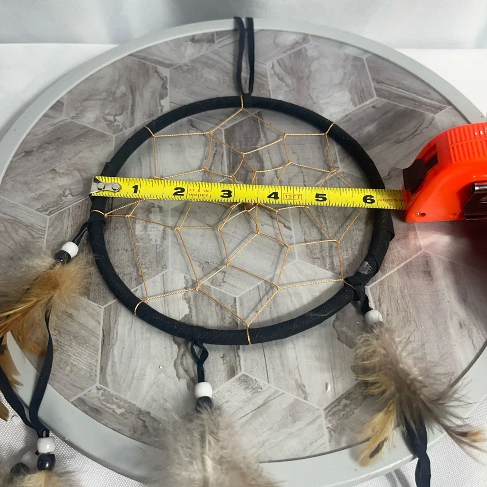 Elegant Black and Brown Dreamcatcher Feathers & Beads
